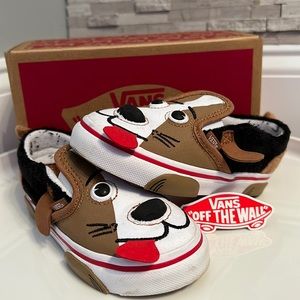 Toddlers size 9 Vans “Off the Wall” dog slip on shoe